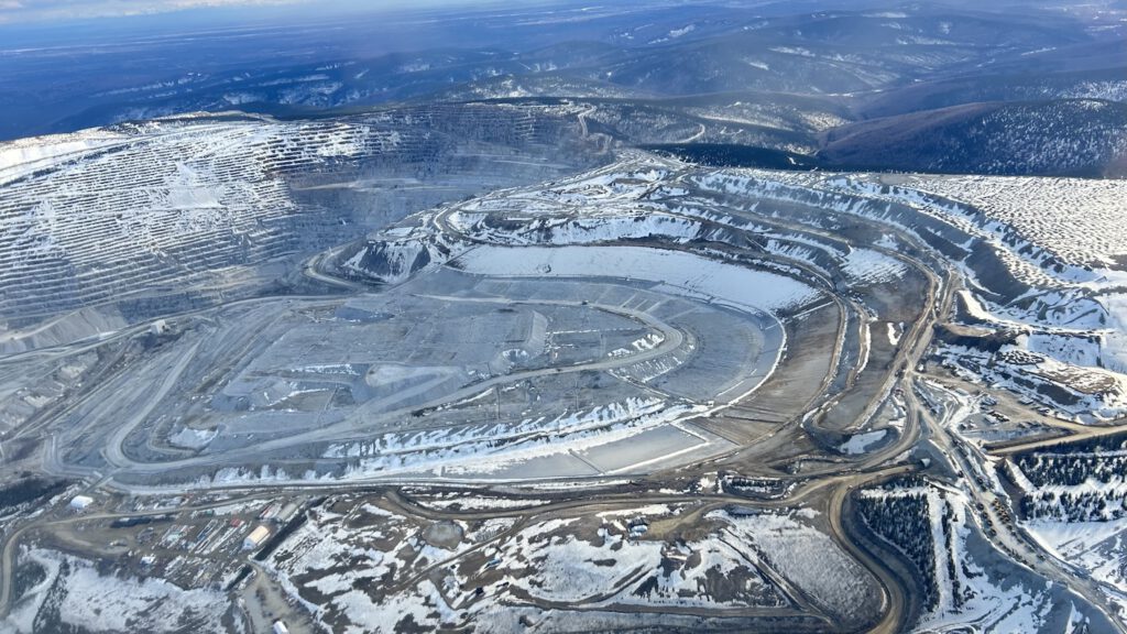 Aerial image of a winter landscape.